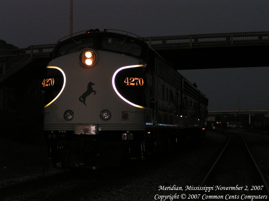 Norfolk Southern 4270 EMD F Unit Night at Meridian