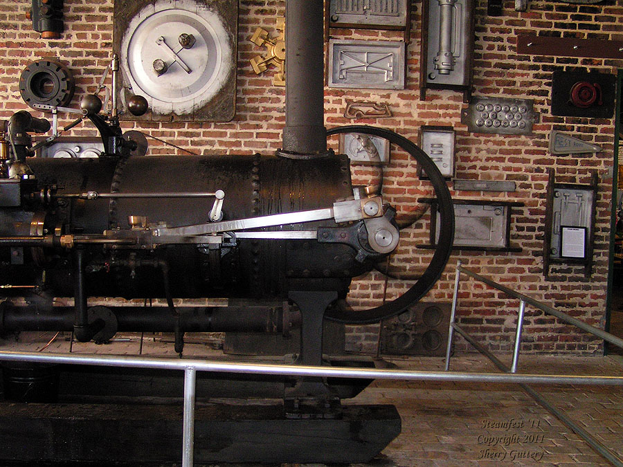 Skid mounted engine in the Steam Demonstratin Room - Soule' Steamfest 2011