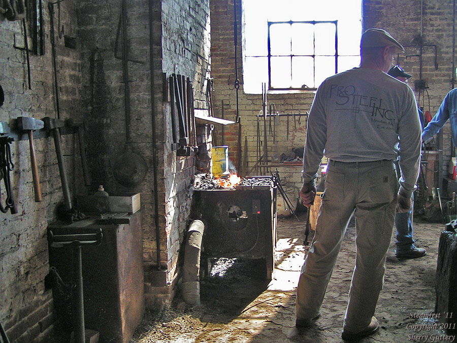 Blacksmith area at the east end of the Machine Shop - Soule' Steamfest 2011