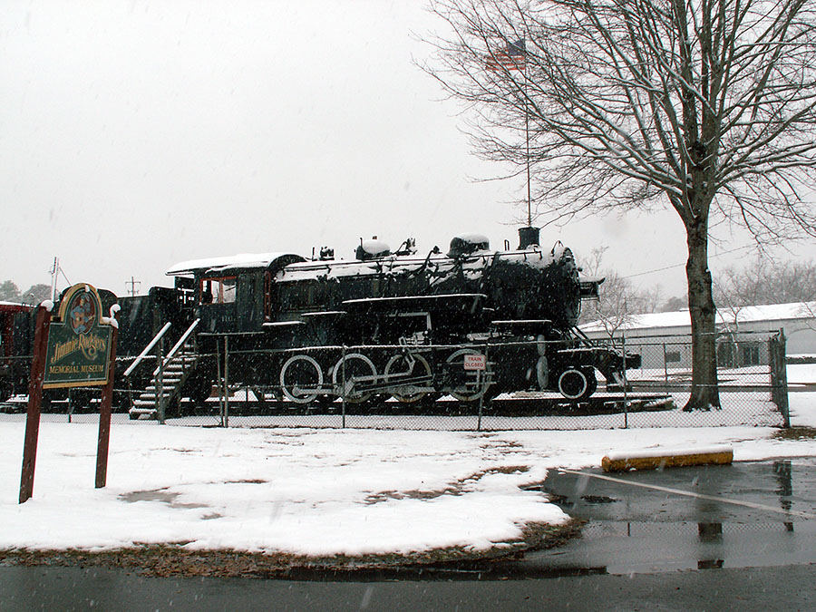 Snow at Jimmie Rodgers Museum Meridian, MS