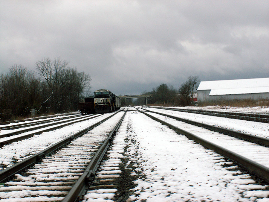 Rare snow on railroads Meridian, MS