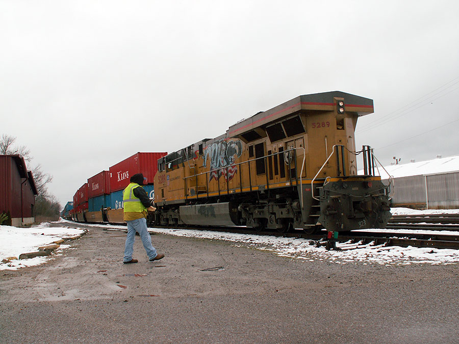 Rare snow on railroads Meridian, MS