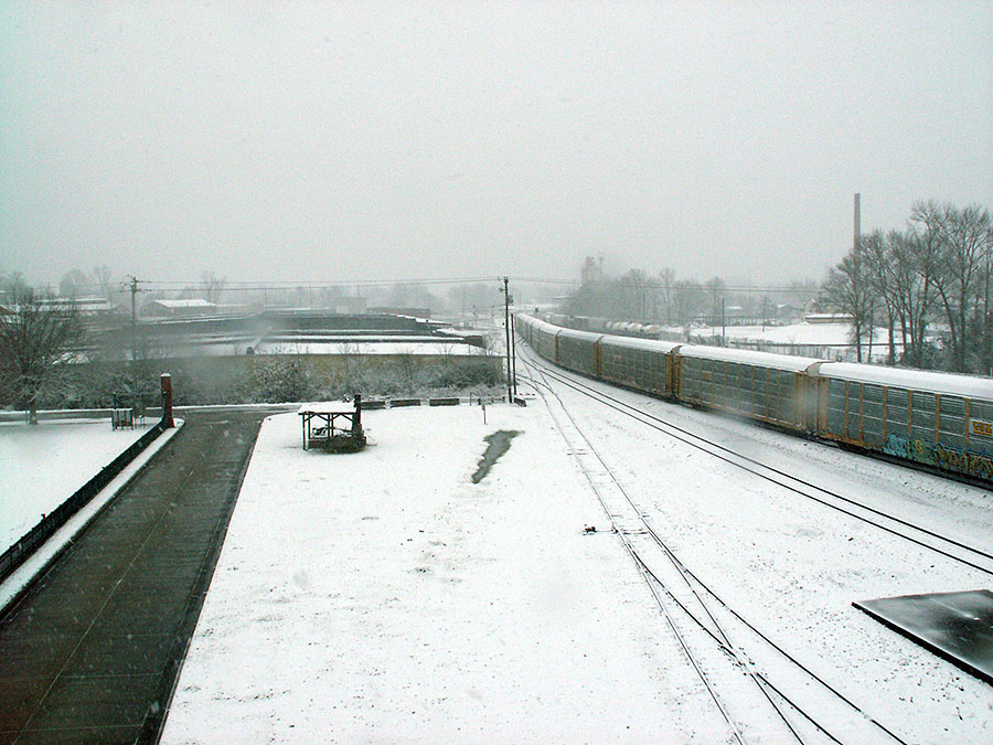 Rare snow on railroads Meridian, MS