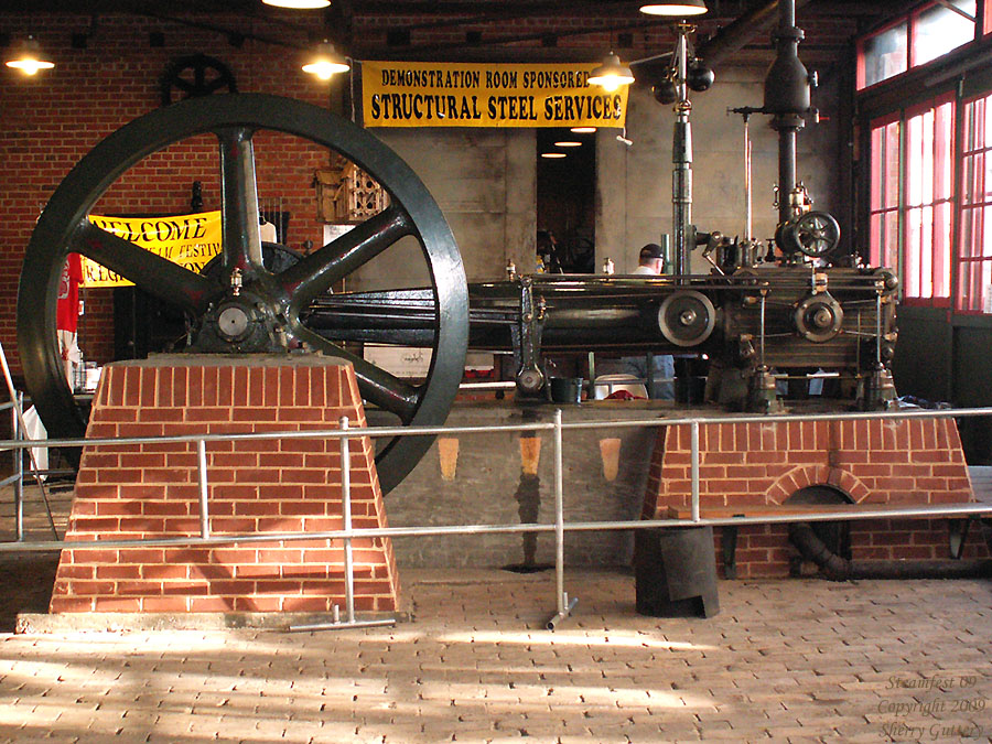 Watt Campbell "Corliss" engine in the Steam Demonstration Room Soule Live Steam Festival Meridian, MS 2009